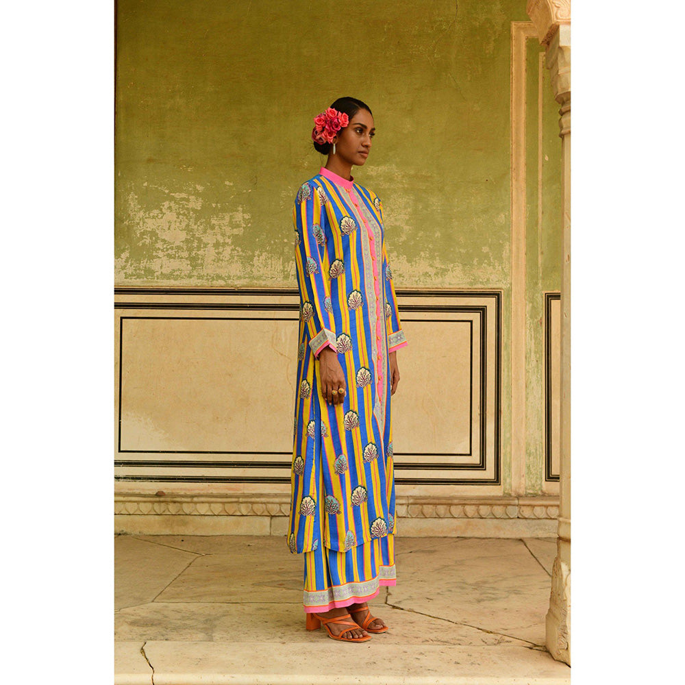 Swati Vijaivargie Blue Gauri Kurta & Palazzo (Set of 2)