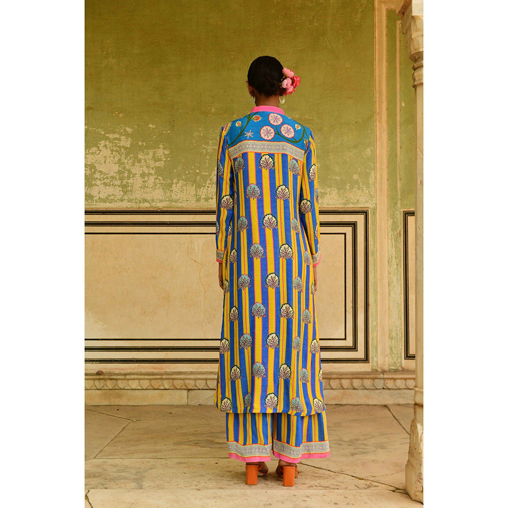 Swati Vijaivargie Blue Gauri Kurta & Palazzo (Set of 2)