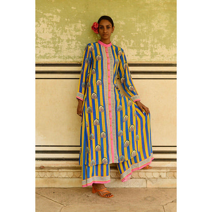 Swati Vijaivargie Blue Gauri Kurta & Palazzo (Set of 2)