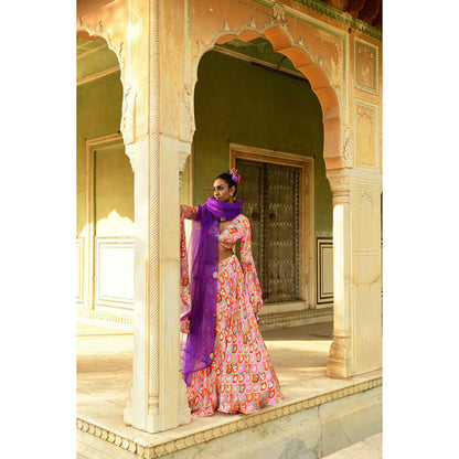 Swati Vijaivargie Gulbahar Crop Top with Skirt & Dupatta (Set of 3)