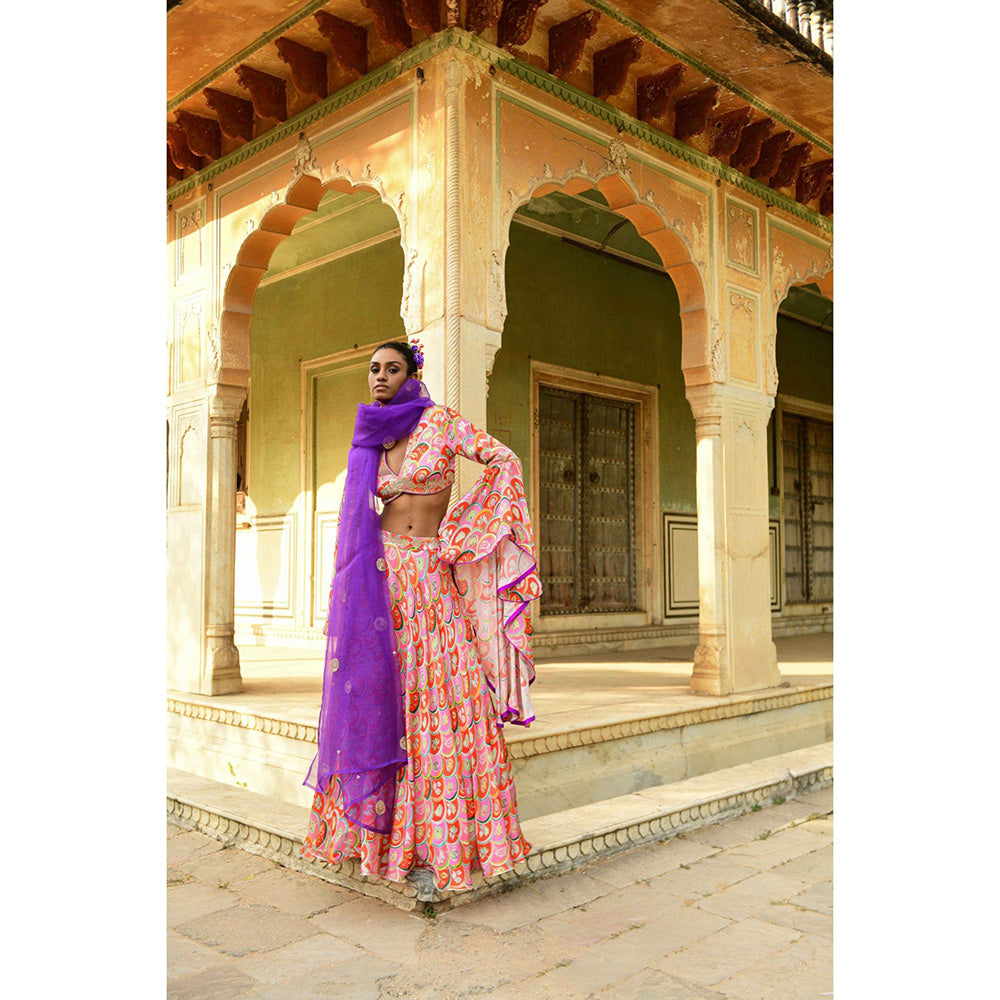 Swati Vijaivargie Gulbahar Crop Top with Skirt & Dupatta (Set of 3)