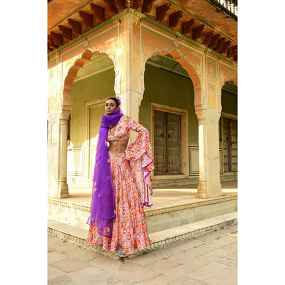 Swati Vijaivargie Gulbahar Crop Top with Skirt & Dupatta (Set of 3)