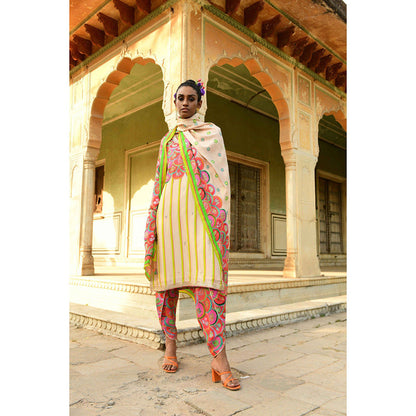 Swati Vijaivargie Palash Kurta & Dhoti with Dupatta (Set of 3)