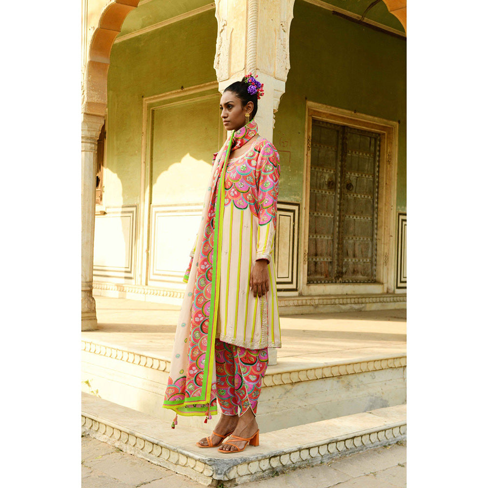 Swati Vijaivargie Palash Kurta & Dhoti with Dupatta (Set of 3)