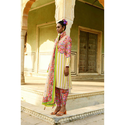 Swati Vijaivargie Palash Kurta & Dhoti with Dupatta (Set of 3)