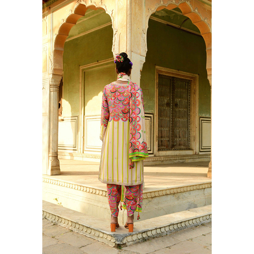 Swati Vijaivargie Palash Kurta & Dhoti with Dupatta (Set of 3)