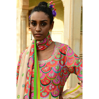 Swati Vijaivargie Palash Kurta & Dhoti with Dupatta (Set of 3)