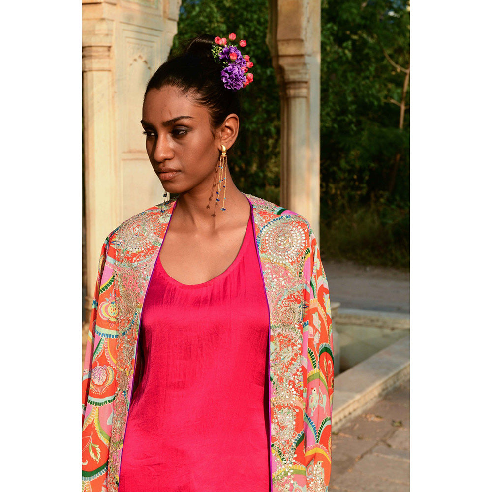 Swati Vijaivargie Nargis Cape & Palash Dhoti Pants with Camisole (Set of 3)