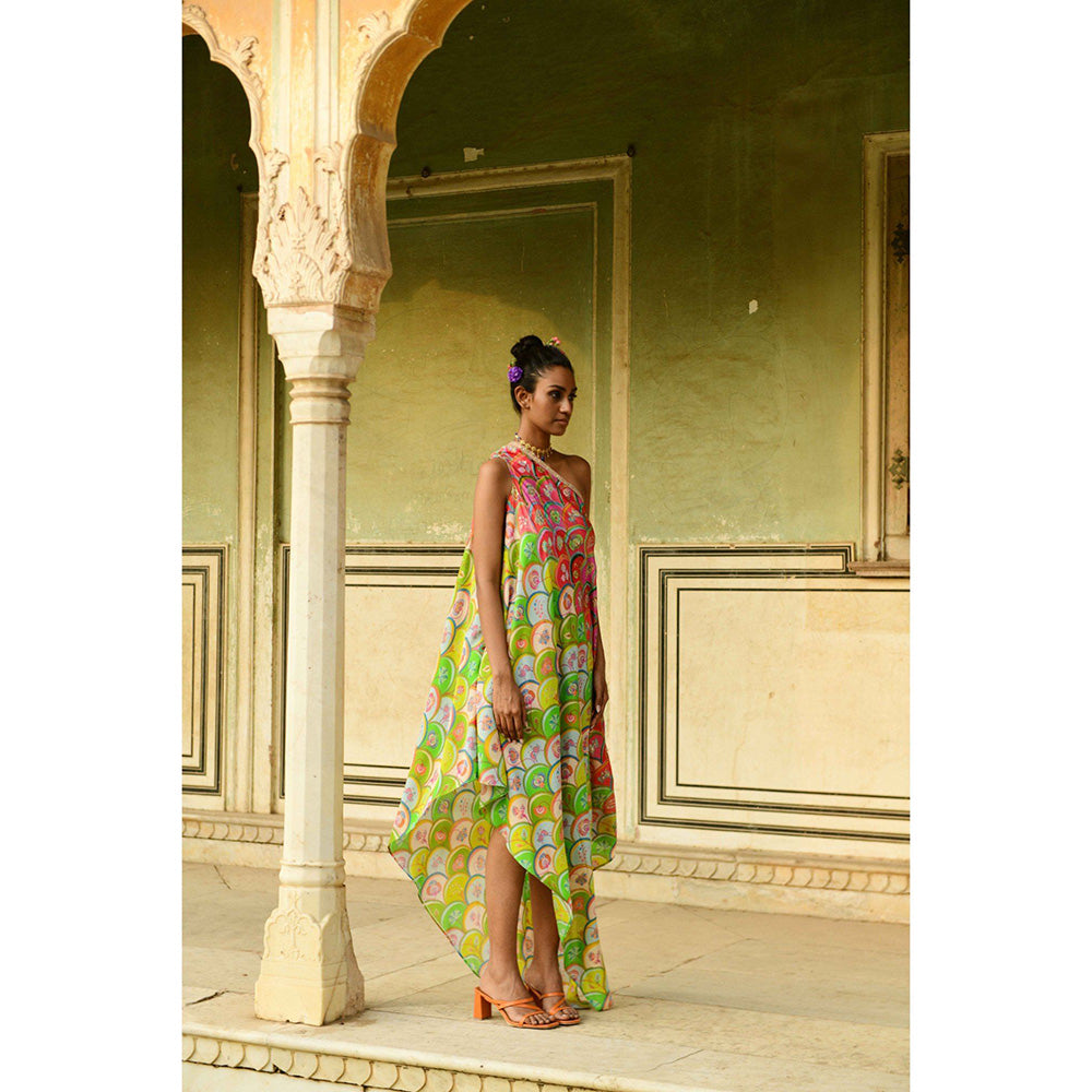 Swati Vijaivargie Kamini One-Shoulder Asymmetrical Dress