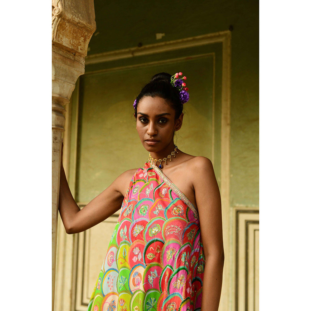 Swati Vijaivargie Kamini One-Shoulder Asymmetrical Dress