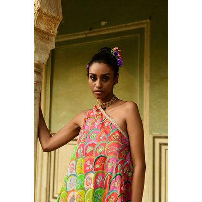 Swati Vijaivargie Kamini One-Shoulder Asymmetrical Dress