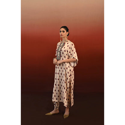 Swati Vijaivargie Paisley Chameli Kaftan Kurta & Dhoti (Set of 2)