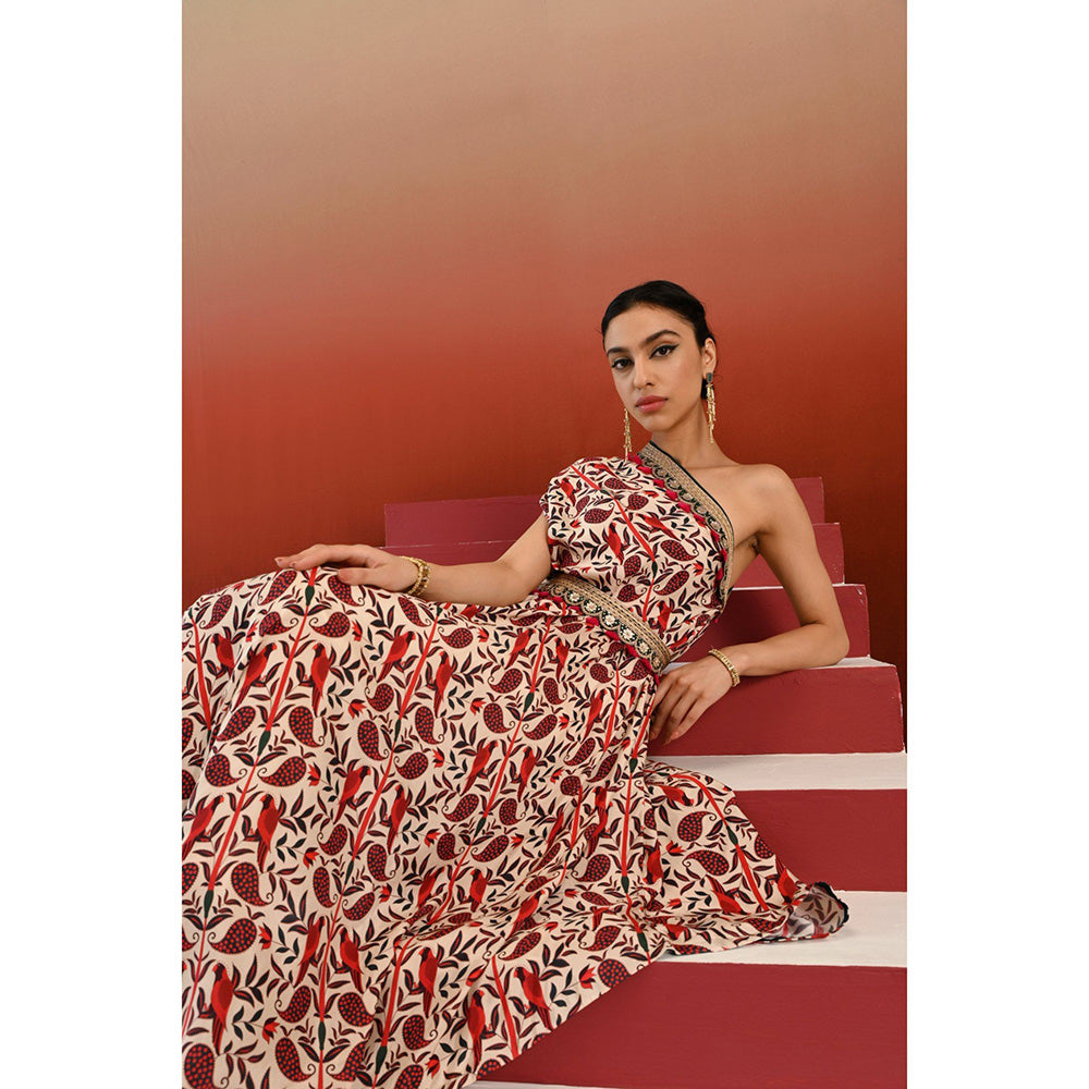 Swati Vijaivargie Paisley Kamini Kurta with Pant & Belt (Set of 3)