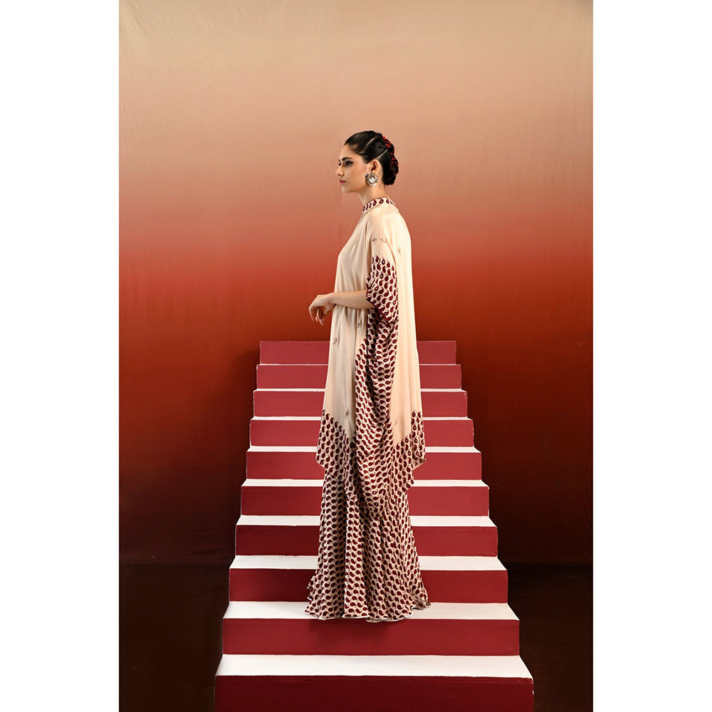 Swati Vijaivargie Paisley Pansy Kaftan Kurta & Sharara (Set of 2)