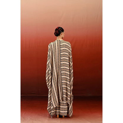 Swati Vijaivargie Printed Embrodiered Noor Cape & Palazzo (Set of 2)