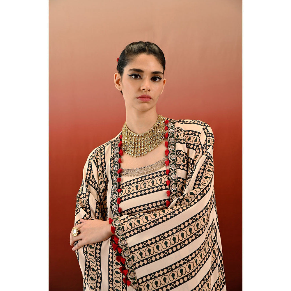 Swati Vijaivargie Printed Embrodiered Noor Cape & Palazzo (Set of 2)