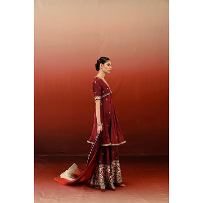 Swati Vijaivargie Printed Raat Rani Kurta & Sharara with Dupatta (Set of 3)