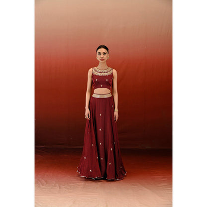 Swati Vijaivargie Printed Sarang Blouse with Skirt & Cape (Set of 3)