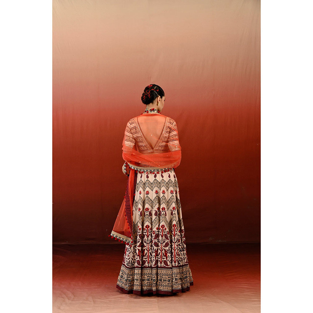 Swati Vijaivargie Paisley Tammana Blouse with Skirt & Dupatta (Set of 3)