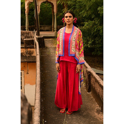 Swati Vijaivargie Pakhi Top with Palazzo & Shrug (Set of 3)