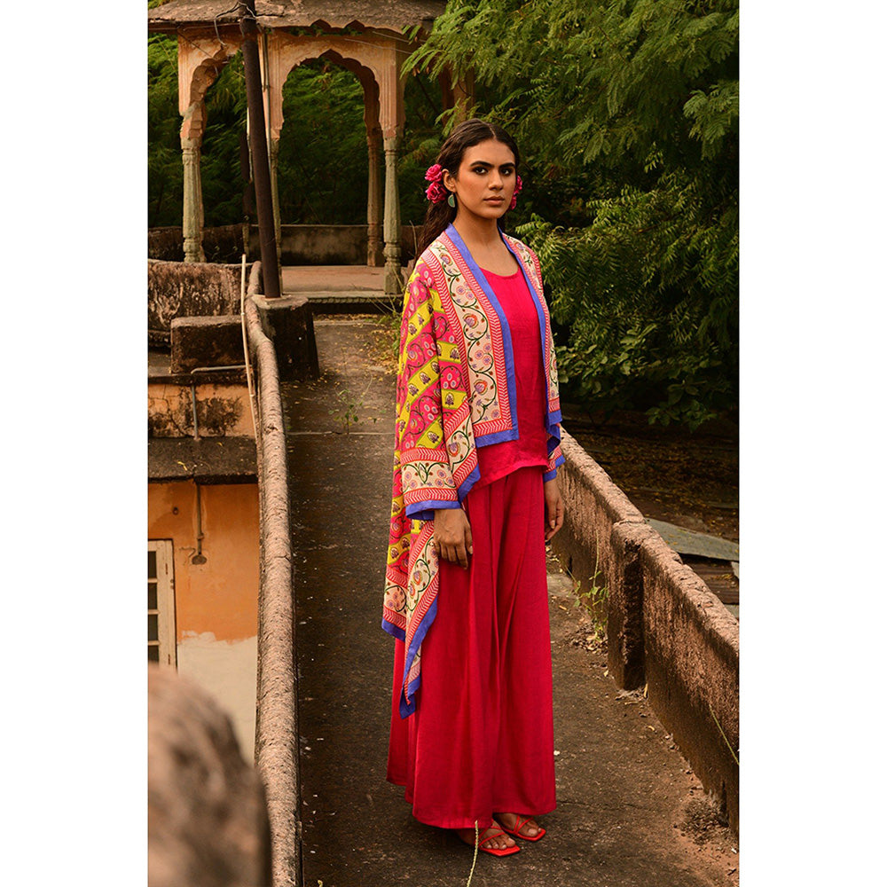 Swati Vijaivargie Pakhi Top with Palazzo & Shrug (Set of 3)