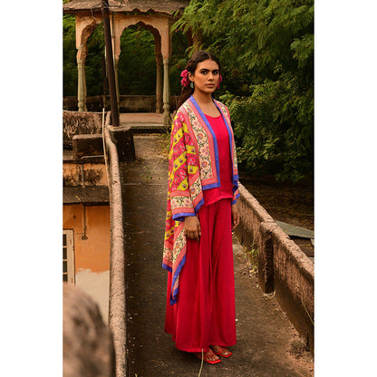 Swati Vijaivargie Pakhi Top with Palazzo & Shrug (Set of 3)