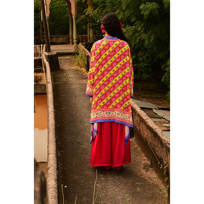 Swati Vijaivargie Pakhi Top with Palazzo & Shrug (Set of 3)