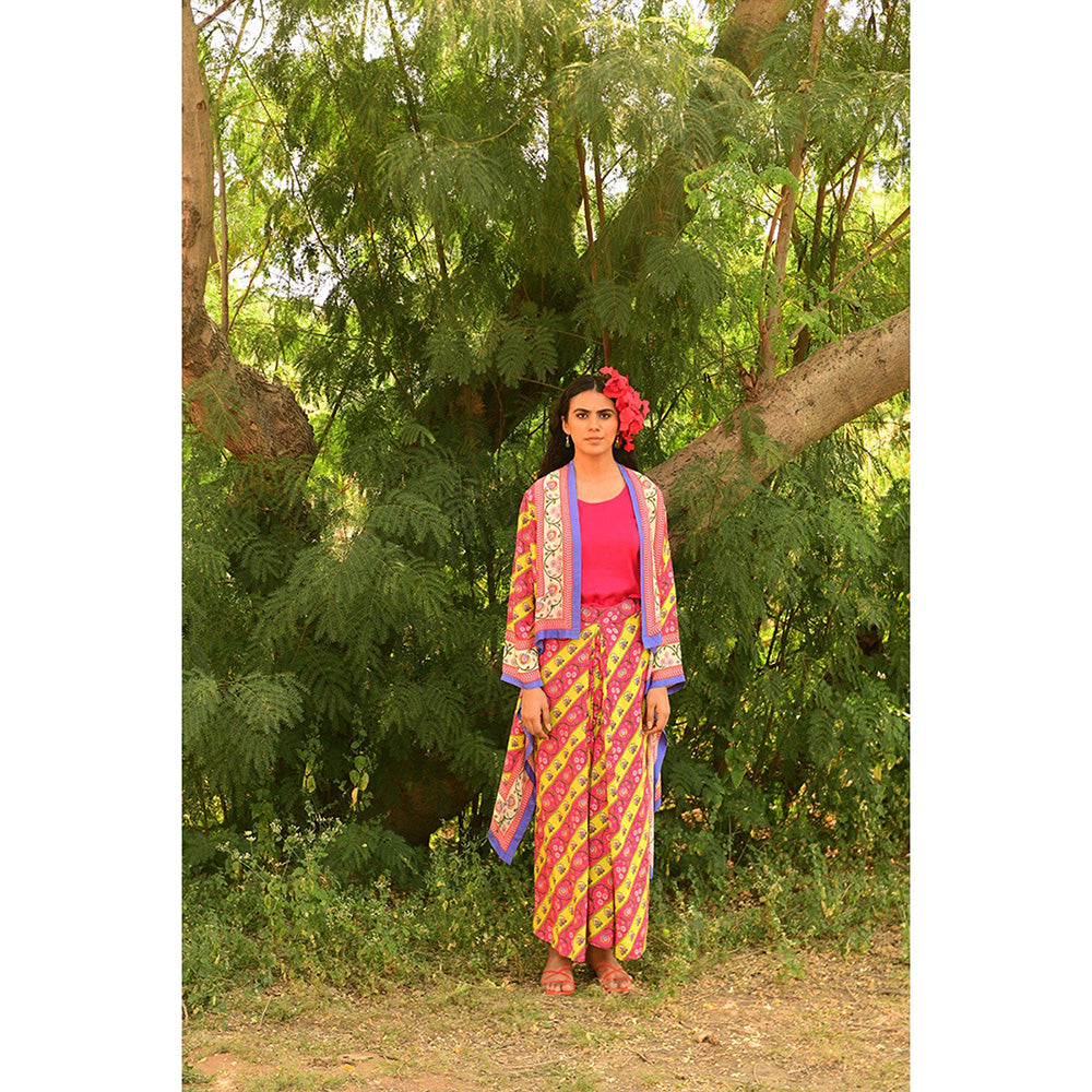 Swati Vijaivargie Pakhi Overlay with Skirt & Camisole (Set of 3)