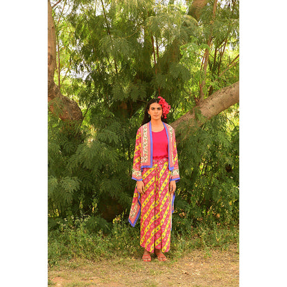 Swati Vijaivargie Pakhi Overlay with Skirt & Camisole (Set of 3)