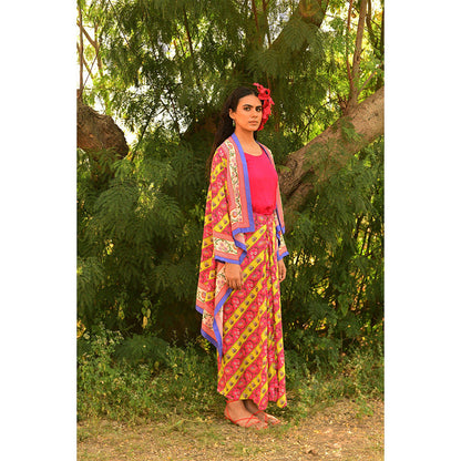 Swati Vijaivargie Pakhi Overlay with Skirt & Camisole (Set of 3)