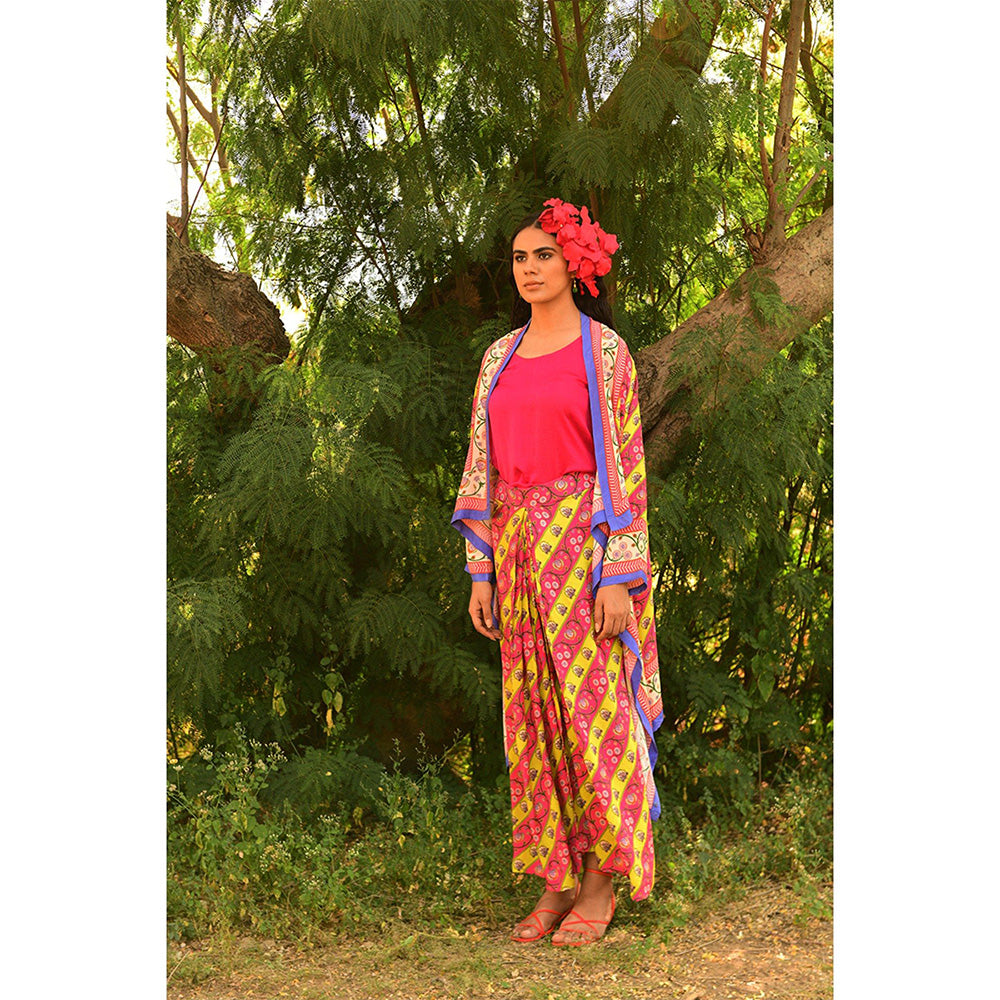 Swati Vijaivargie Pakhi Overlay with Skirt & Camisole (Set of 3)