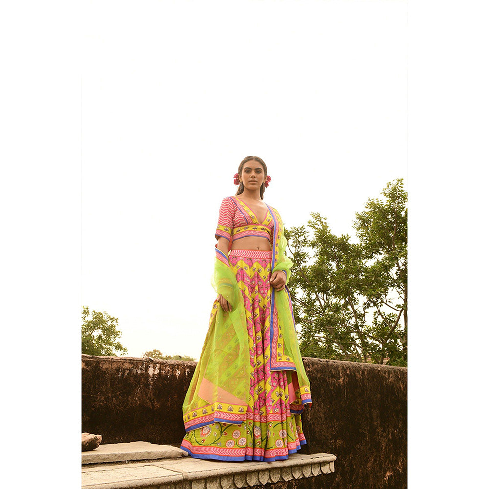 Swati Vijaivargie Vrinda Lehenga with Blouse & Dupatta (Set of 3)