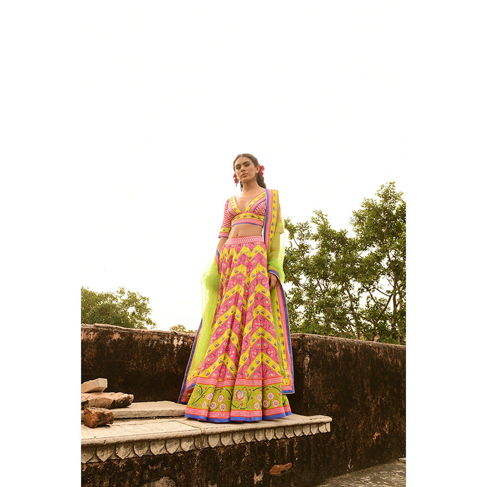 Swati Vijaivargie Vrinda Lehenga with Blouse & Dupatta (Set of 3)