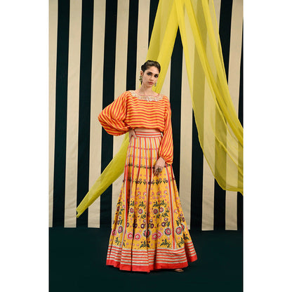 Swati Vijaivargie Gulmohar Tarana Crop Top & Skirt (Set of 2)