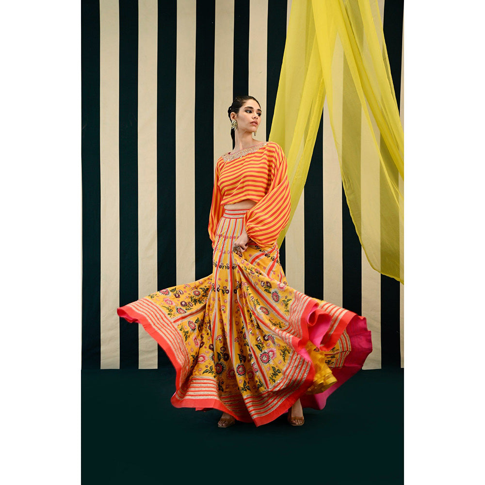 Swati Vijaivargie Gulmohar Tarana Crop Top & Skirt (Set of 2)