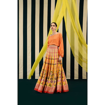 Swati Vijaivargie Gulmohar Tarana Crop Top & Skirt (Set of 2)