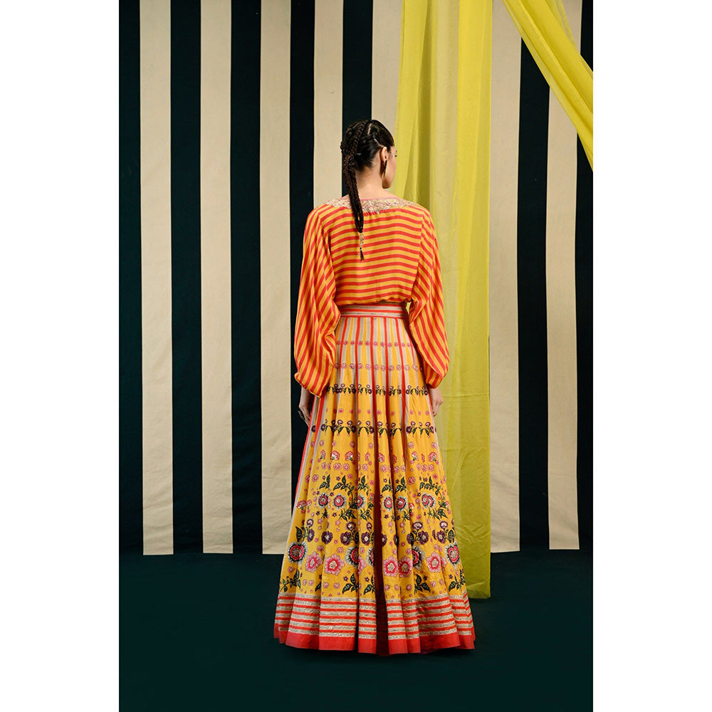 Swati Vijaivargie Gulmohar Tarana Crop Top & Skirt (Set of 2)