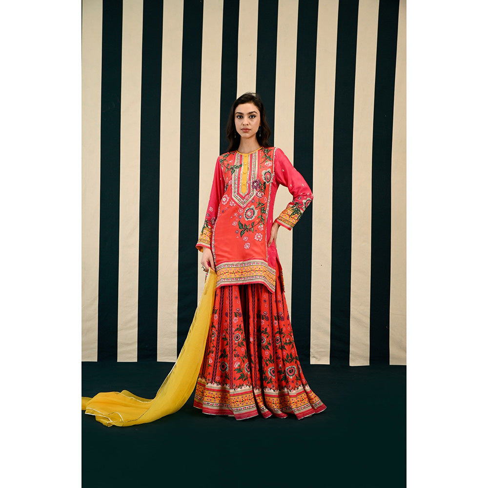 Swati Vijaivargie Gulmohar Laila Kurti with Sharara & Dupatta (Set of 3)