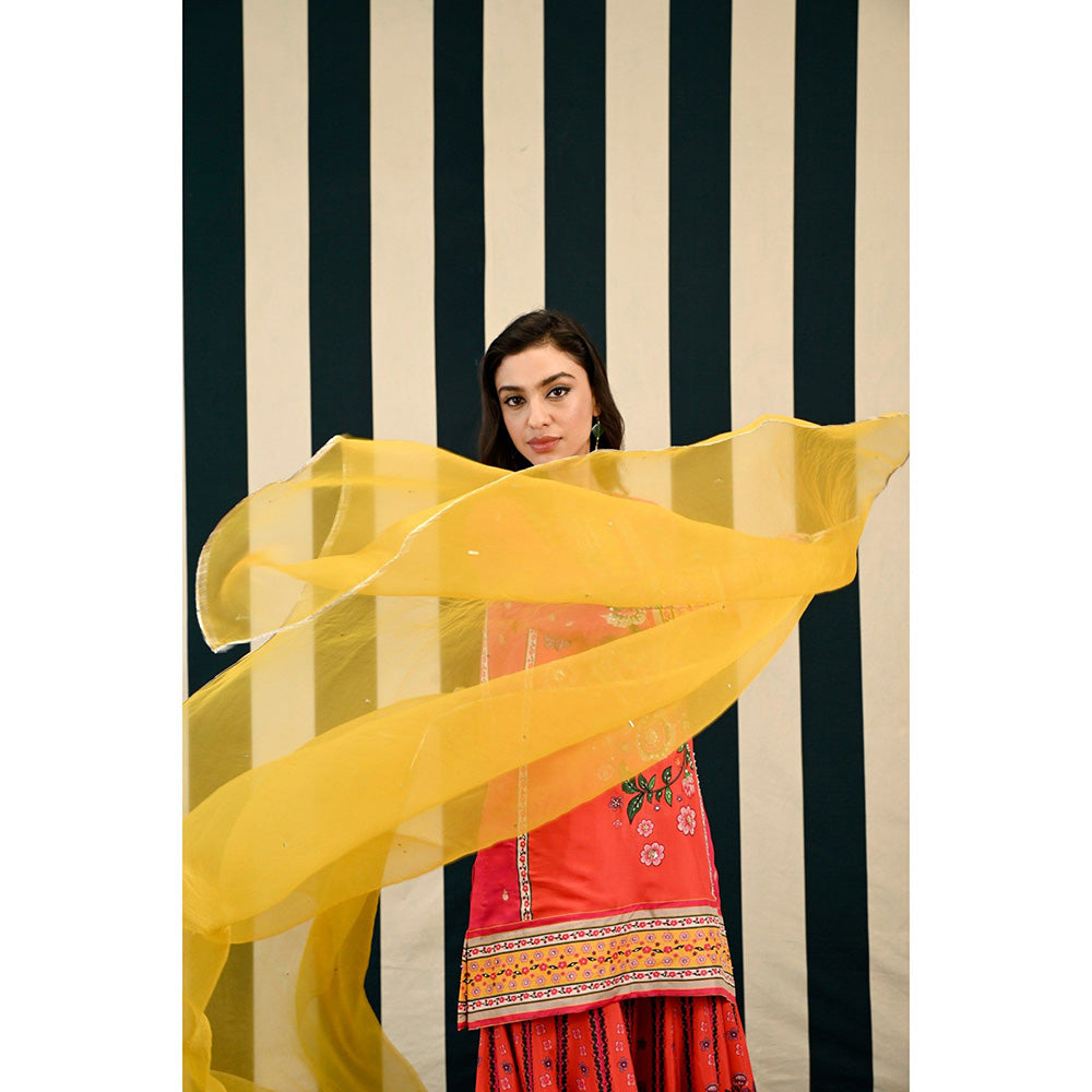 Swati Vijaivargie Gulmohar Laila Kurti with Sharara & Dupatta (Set of 3)