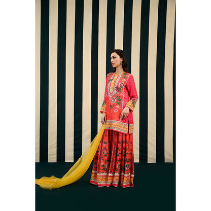 Swati Vijaivargie Gulmohar Laila Kurti with Sharara & Dupatta (Set of 3)