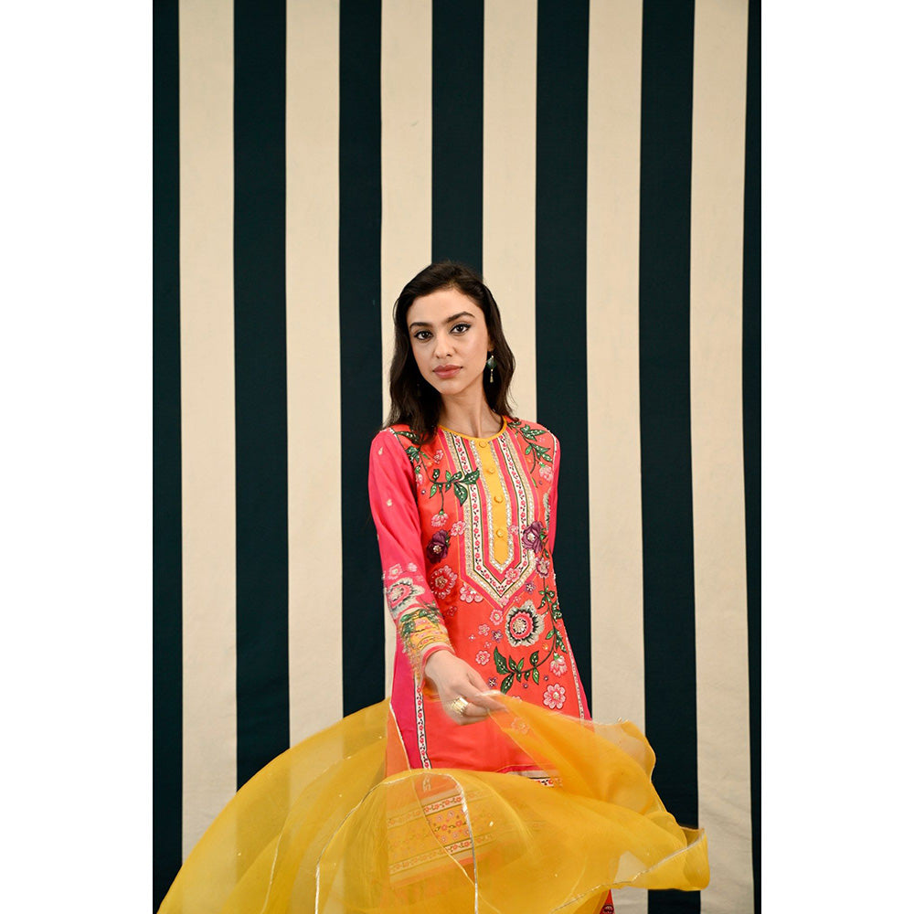 Swati Vijaivargie Gulmohar Laila Kurti with Sharara & Dupatta (Set of 3)