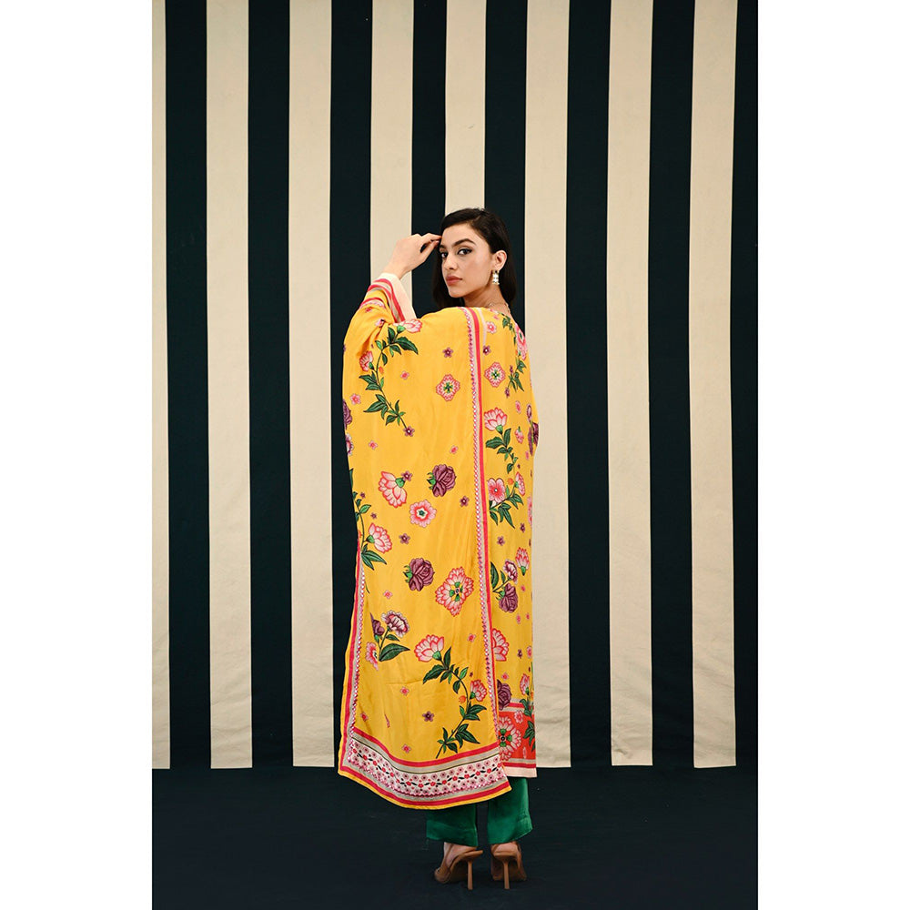 Swati Vijaivargie Gulmohar Jhumki Kurta & Pant with Stole (Set of 3)