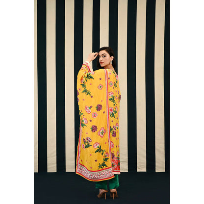 Swati Vijaivargie Gulmohar Jhumki Kurta & Pant with Stole (Set of 3)