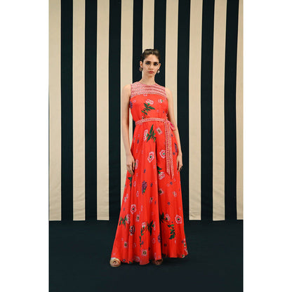 Swati Vijaivargie Gulmohar Chinar Jumpsuit & Belt (Set of 2)