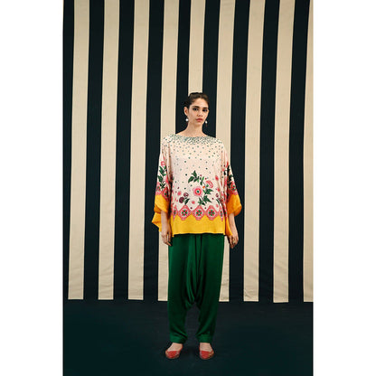 Swati Vijaivargie Gulmohar Moksha Round Kaftan Tunic & Dhoti (Set of 2)