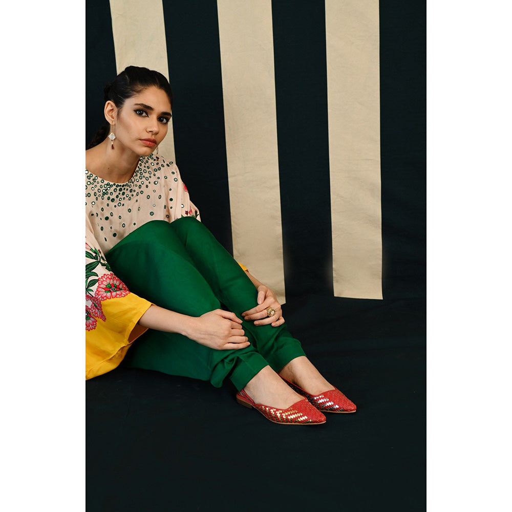 Swati Vijaivargie Gulmohar Moksha Round Kaftan Tunic & Dhoti (Set of 2)