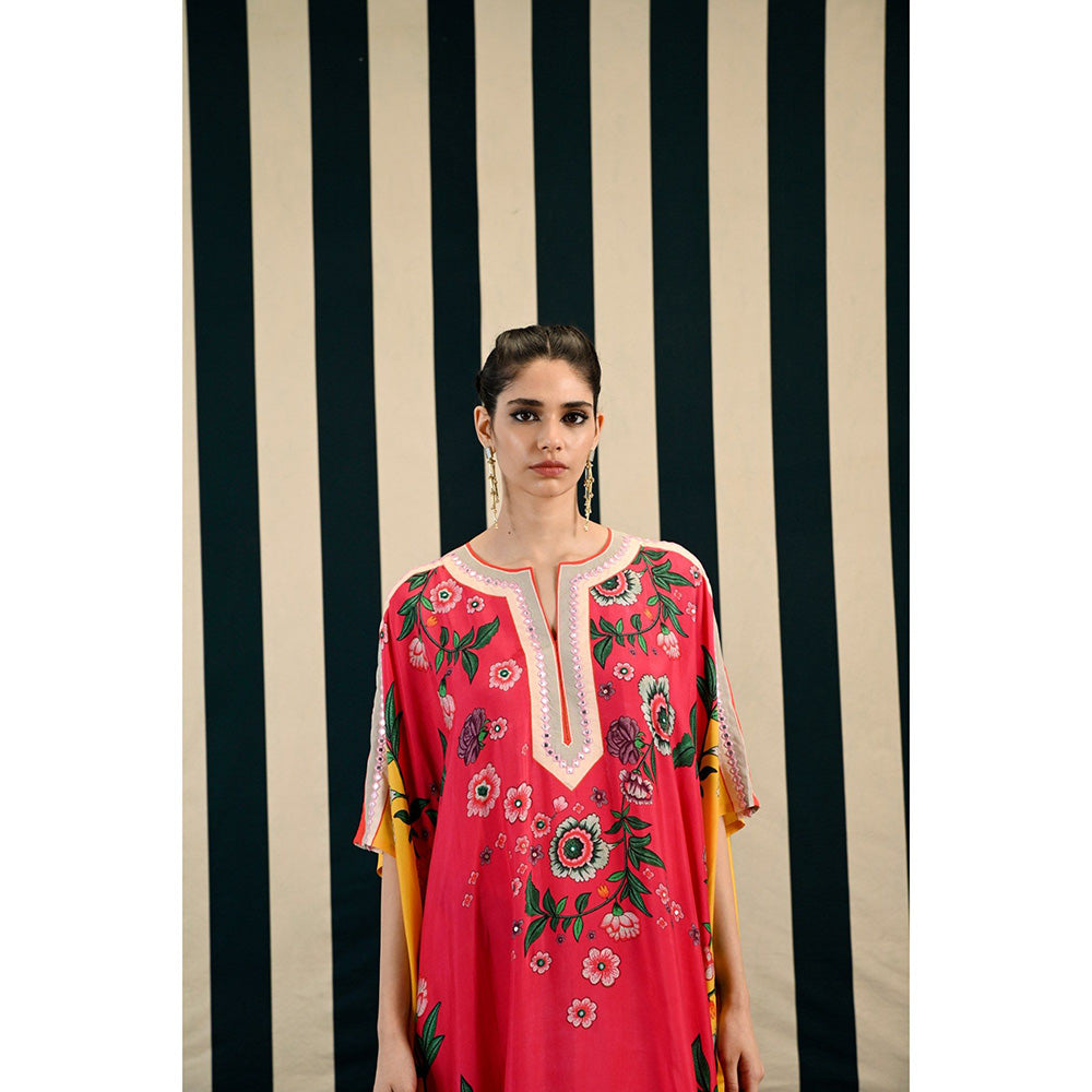 Swati Vijaivargie Gulmohar Kavya Kaftan Dress In Red