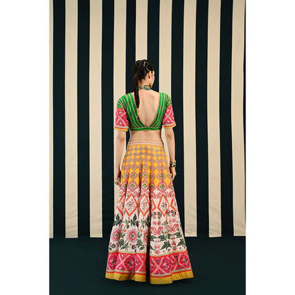 Swati Vijaivargie Gulmohar Tarang Lehenga with Blouse & Dupatta (Set of 3)