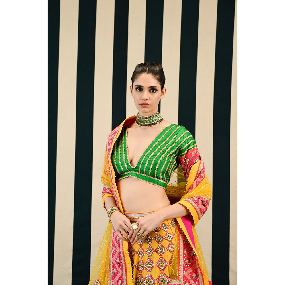 Swati Vijaivargie Gulmohar Tarang Lehenga with Blouse & Dupatta (Set of 3)