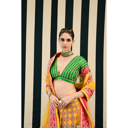 Swati Vijaivargie Gulmohar Tarang Lehenga with Blouse & Dupatta (Set of 3)